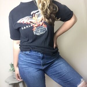 [Harley Davidson] Black Eagle Graphic T-shirt
